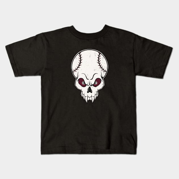 Baseball Skull Logo Vintage Grunge Men Kids T-Shirt by Foxxy Merch